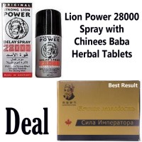 Lion Power 25000 Delay Spray with Chinees Baba Herbal Tablets
